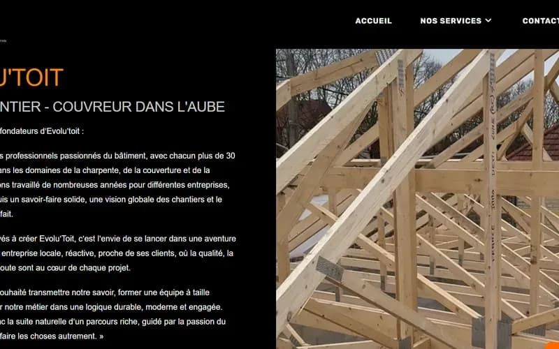 Screenshot du projet Evolutoit réalisé par Webomax