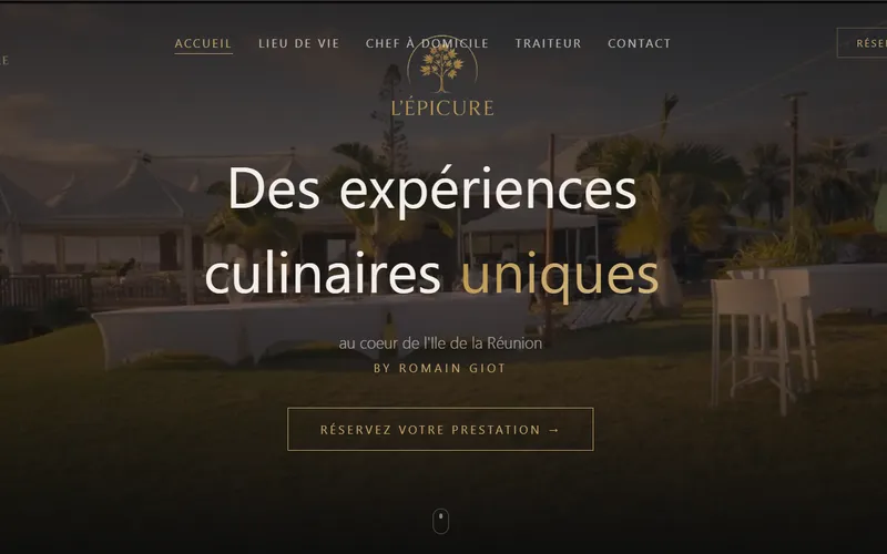 Site premium chef à domicile et traiteur d'exception à La Réunion - Webomax - vue 1