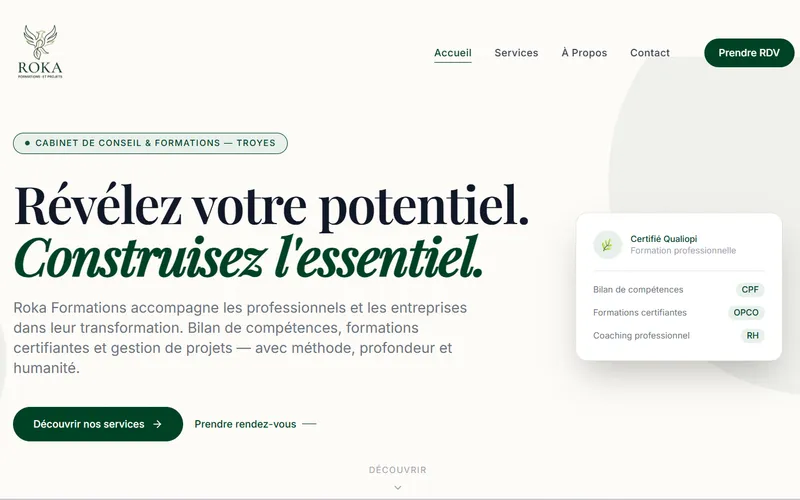 Site professionnel pour organisme de formation et bilans de compétences - Webomax - vue 1
